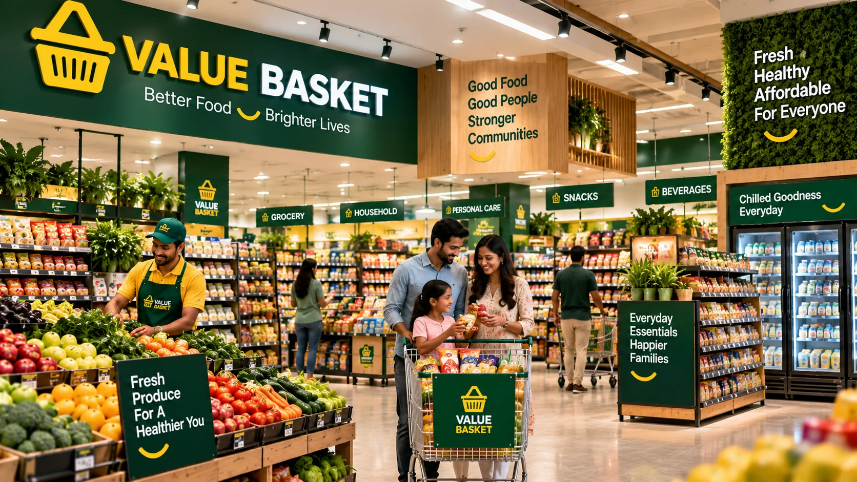 Modern Value Basket supermarket shopping experience